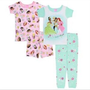 Disney Princess Kids' 4-piece Cotton PJ Set - size 5